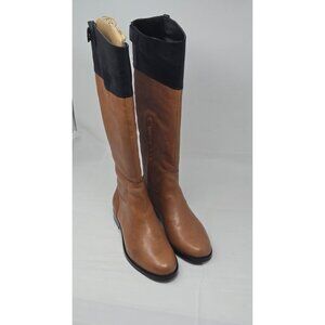 Ralph Lauren Tall Leather Riding Boots Women's Black & Brown RLL Size 8B